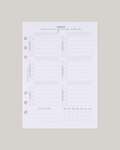 Weekly Cleaning Schedule