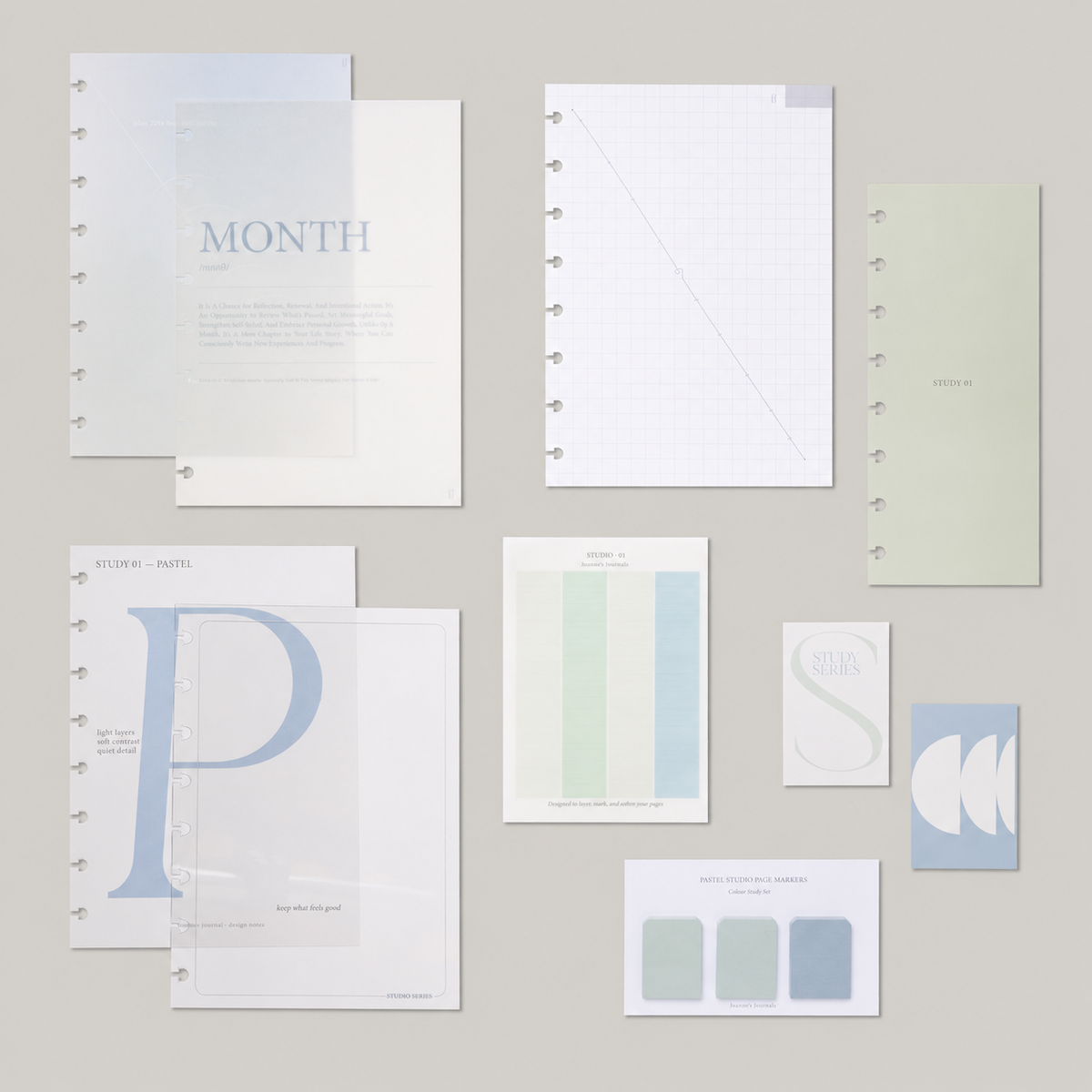 Study 01 subscription edition: pastel planner stationery and accessories