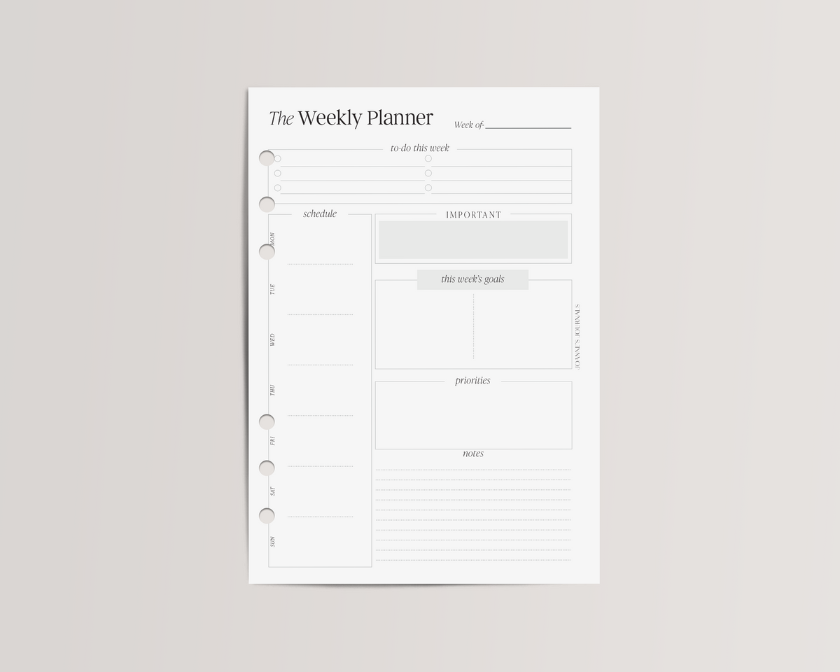 Weekly P The Weekly Planner